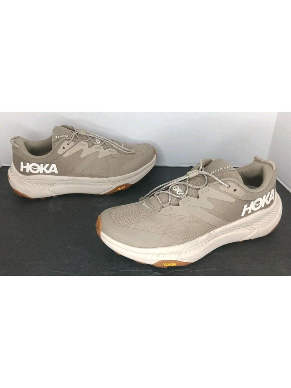 Hoka One One Mens TRANSPORT Dune Eggnog Hiking Trail Running Sneakers Size 9D